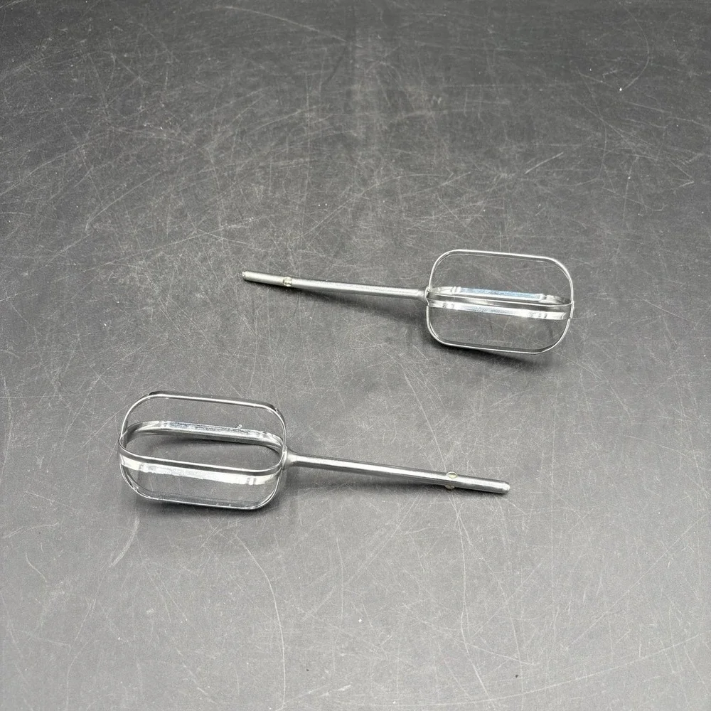 Vtg 1970s Set of 2 Hand Mixer Beaters Replacement Chrome Metal